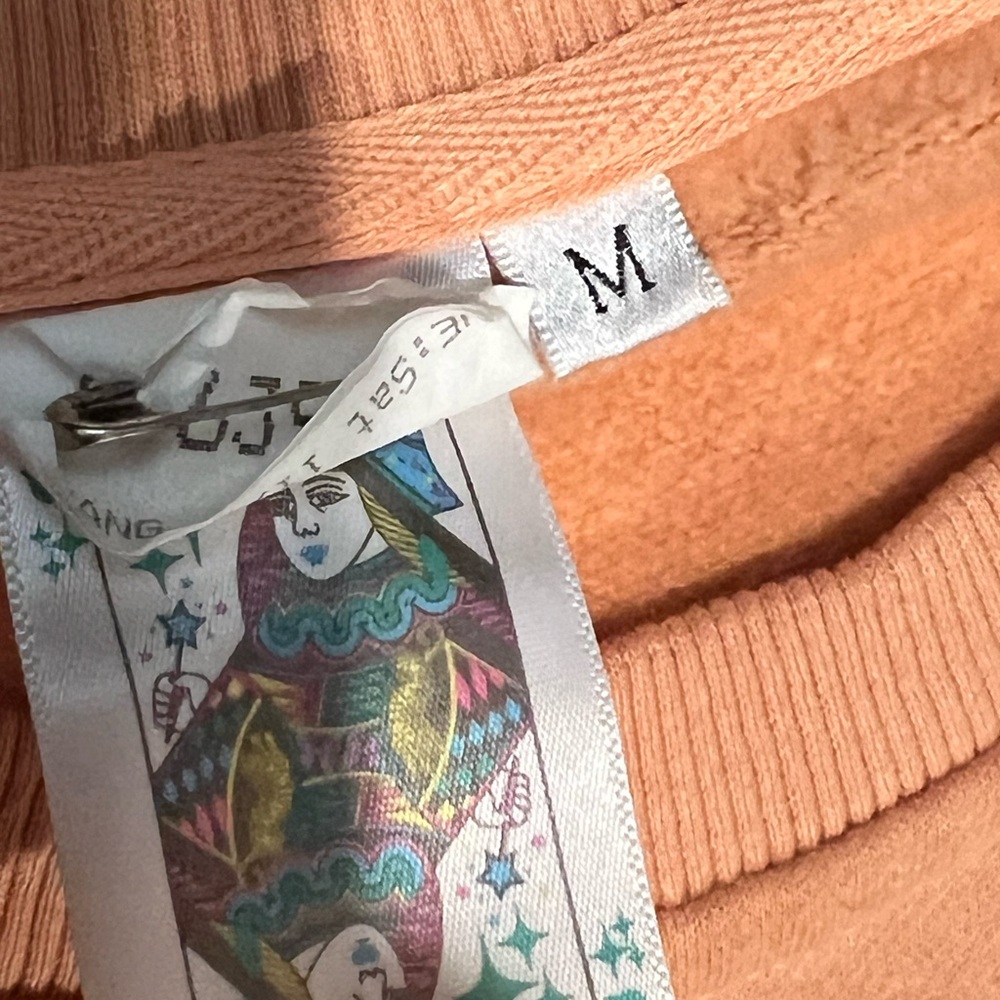 QUEEN OF SPARKLES Peach Sequin Holiday Feast Sweatshirt - Picture 5 of 7